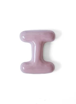 Semiporcelain letter I wall ornament