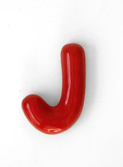 Semiporcelain letter J wall ornament