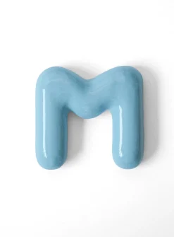 Semiporcelain letter M wall ornament