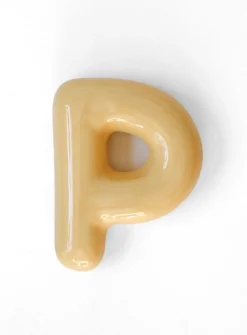 Semiporcelain letter P wall ornament