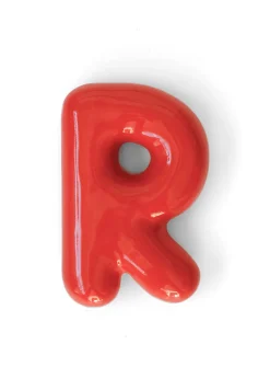 Semiporcelain letter R wall ornament