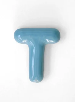 Semiporcelain letter T wall ornament