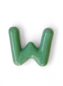 Semiporcelain letter W wall ornament