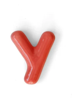 Semiporcelain letter Y wall ornament
