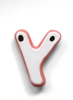 Semiporcelain letter Y wall ornament
