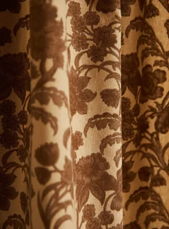 Sepia flowers curtain