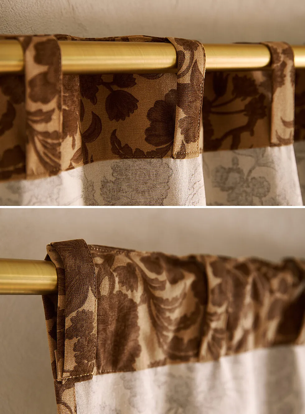 Sepia flowers curtain