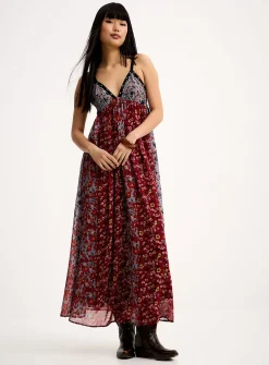 Sequined floral maxi dress