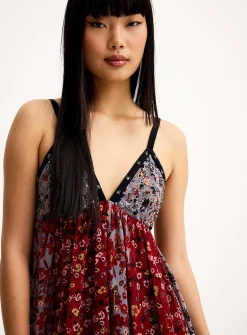 Sequined floral maxi dress
