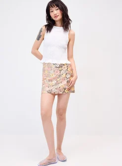Sequined flowers miniskirt