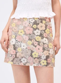 Sequined flowers miniskirt