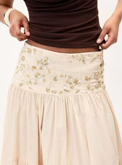 Sequined-waist maxi skirt