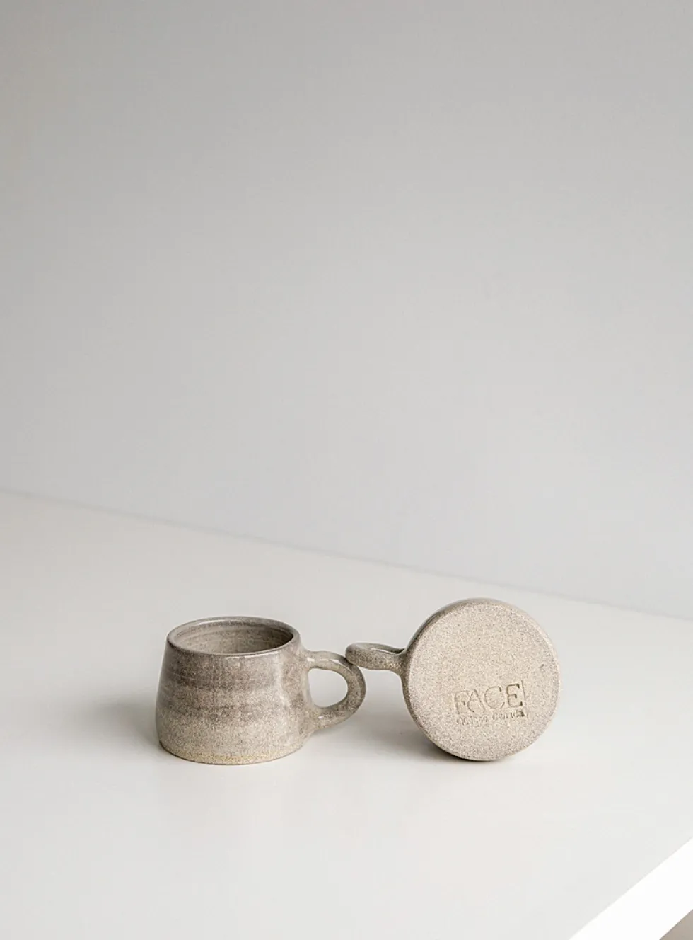 Set of two small ceramic cups