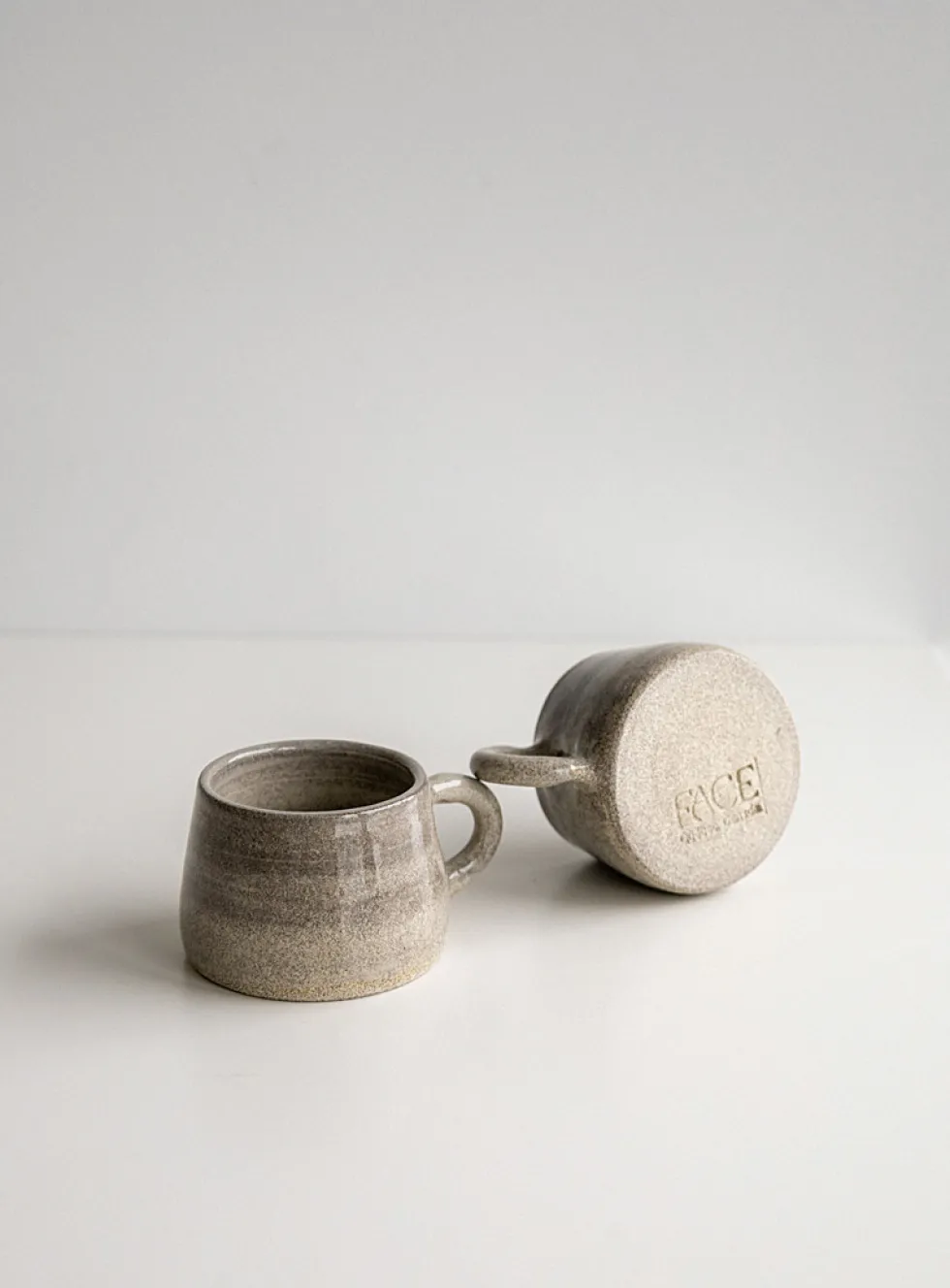 Set of two small ceramic cups
