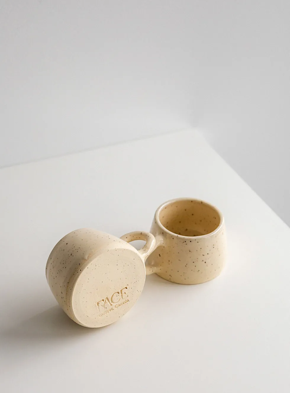 Set of two small ceramic cups