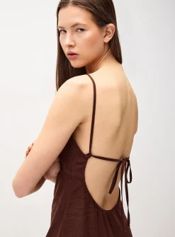 Sewn-in bra midi dress
