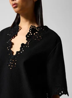 Shana openwork embroidery top