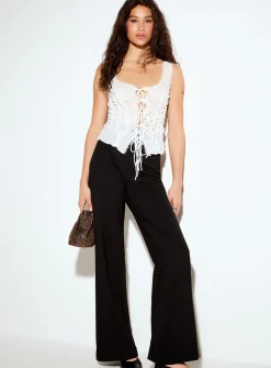 Sheer gathered tie-up cami