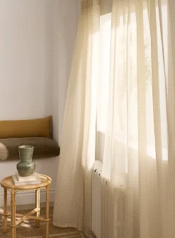 Sheer gingham curtain