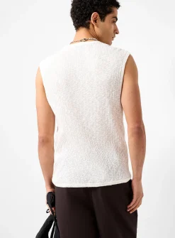 Sheer knit muscle tee