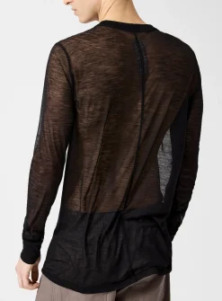 Sheer long-sleeve T-shirt