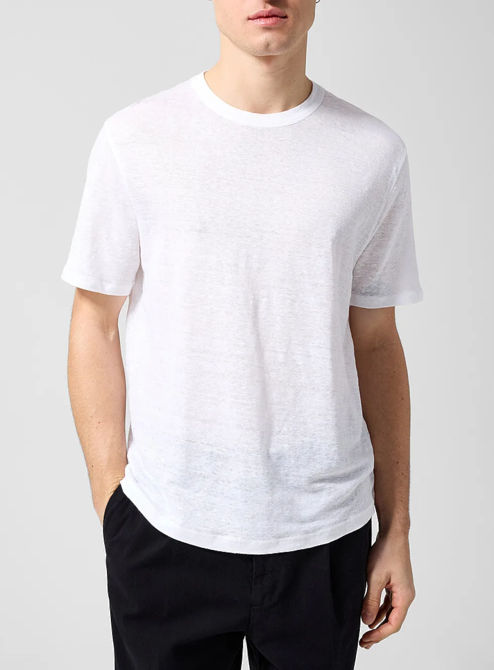 Sheer pure linen T-shirt