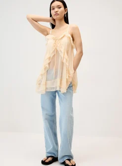 Sheer ruffled cami