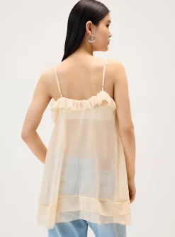 Sheer ruffled cami