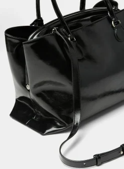 Shell Brot glossy leather tote bag