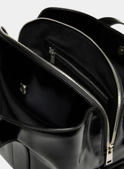 Shell Duffel glossy leather shoulder bag