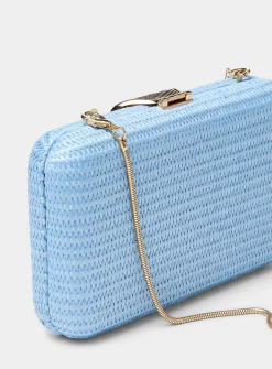 Shell straw-like evening bag