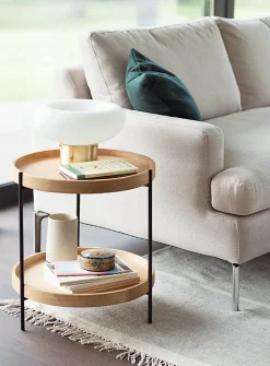 Shelved circular side table