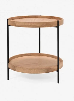 Shelved circular side table