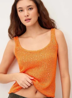 Shimmering knit cami