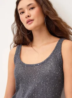 Shimmering knit cami