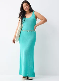 Shimmering knit maxi dress