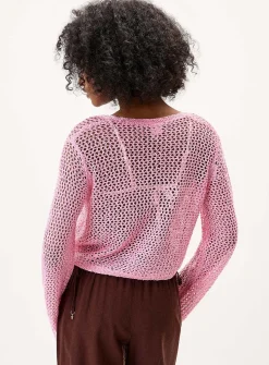 Shimmering openwork cardigan