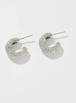 Shimmering stone hoops