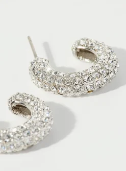 Shimmering stone hoops