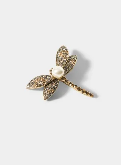 Shimmery dragonfly brooch