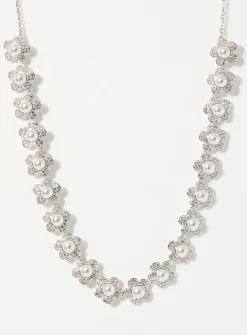Shimmery flower choker