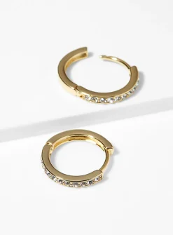 Shimmery metallic mini hoops