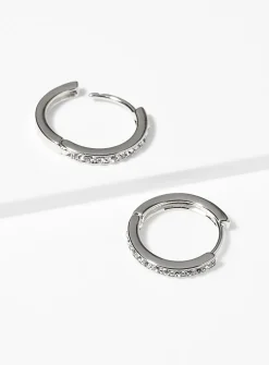 Shimmery metallic mini hoops