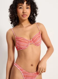 Shimmery striped balconette