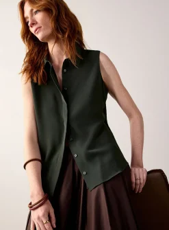Shirt collar silky cami