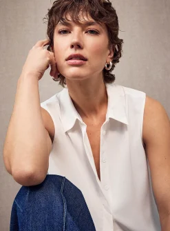 Shirt collar silky cami