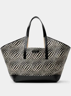 Shopper zebra print tote bag
