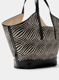 Shopper zebra print tote bag