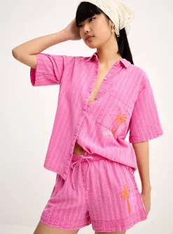 Short-sleeve palm trees shirt