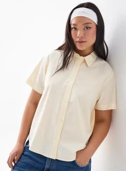Short-sleeve poplin shirt